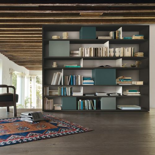 Libreria pavimento-soffitto - MODO  - SANGIACOMO - contemporanea / in rovere / impiallacciata in legno