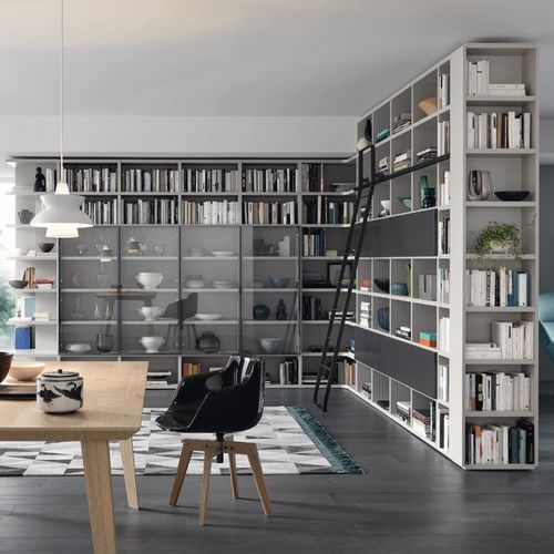 Libreria modulare - MODO M6C88 - SANGIACOMO - ad angolo / contemporanea / in legno laccato opaco