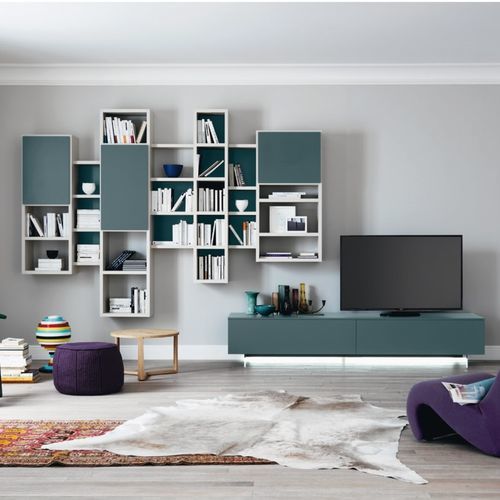 Libreria modulare - MODO M6C80 - SANGIACOMO - a muro / contemporanea / in legno laccato opaco