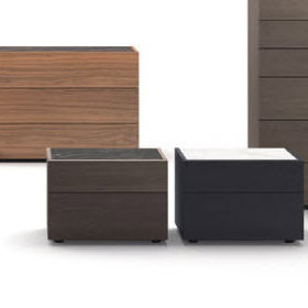 Comodino contemporaneo - STATUS - SANGIACOMO - in legno laccato / in rovere / impiallacciato in legno