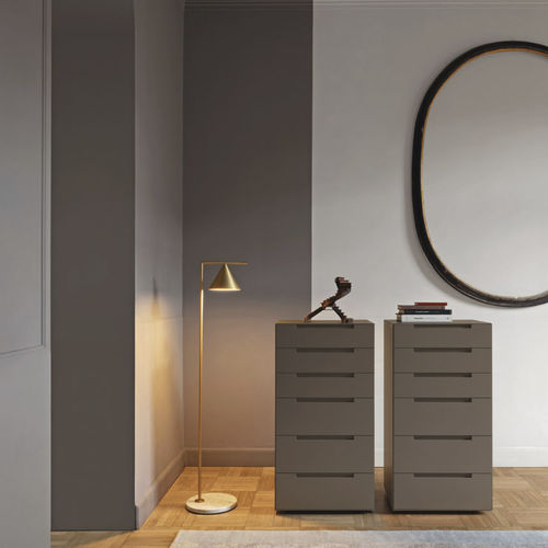 Cassettiera contemporanea - ISEO - SANGIACOMO - in legno laccato opaco / bianca / grigia