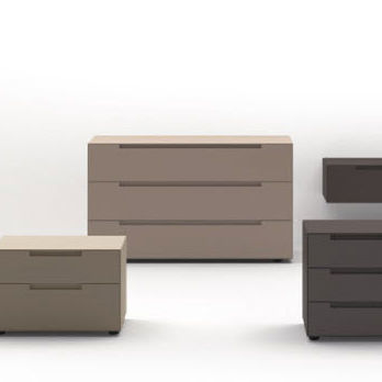Comodino contemporaneo - ISEO - SANGIACOMO - in legno laccato opaco / con supporto in metallo / rettangolare