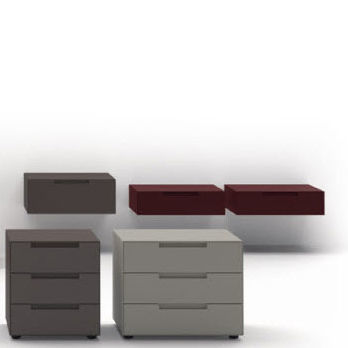 Comodino contemporaneo - ISEO - SANGIACOMO - in legno laccato opaco / con supporto in metallo / rettangolare