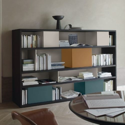 Libreria contemporanea - MODO M6C83 - SANGIACOMO - in rovere / impiallacciata in legno / in metallo laccato