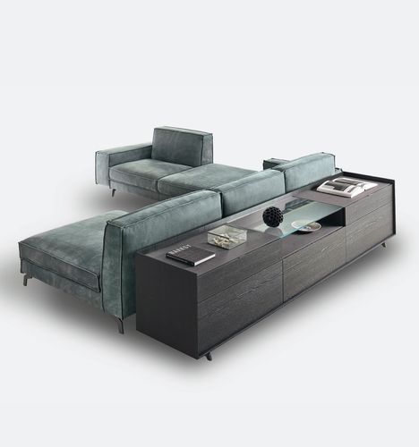 Credenza contemporanea - Cabaret 16C - SANGIACOMO - in rovere / impiallacciata in legno / in metallo laccato