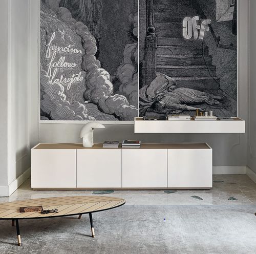Credenza contemporanea - Cidori - SANGIACOMO - in rovere / impiallacciata in legno / in legno laccato opaco
