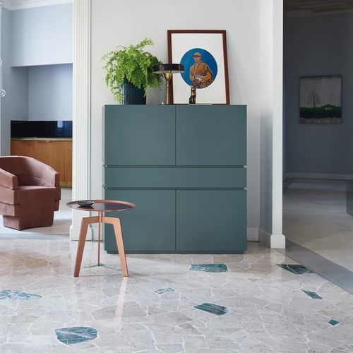 Credenza contemporanea - Cidori 10 - SANGIACOMO - in legno laccato opaco / in vetro / con cassetti