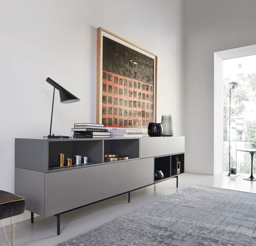 Credenza contemporanea - Lampo Open 24 - SANGIACOMO - in rovere / impiallacciata in legno / in legno laccato opaco