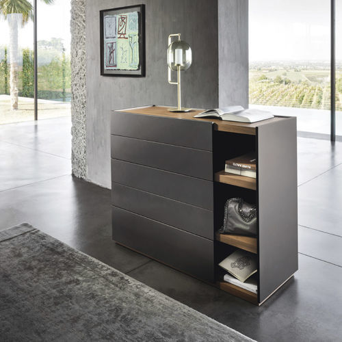 Cassettone contemporaneo - Filo Open - SANGIACOMO - in legno laccato / impiallacciato in legno / con contenitore