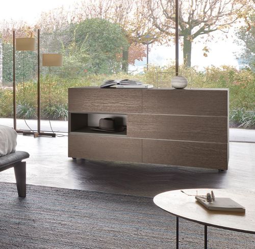 Cassettone modulare - Domino notte 19N sx - SANGIACOMO - contemporaneo / in legno laccato / in rovere