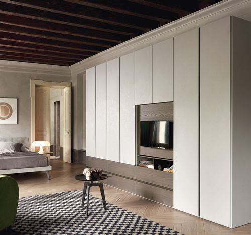Armadio contemporaneo - ODEON - SANGIACOMO - in rovere / impiallacciato in legno / in legno laccato opaco