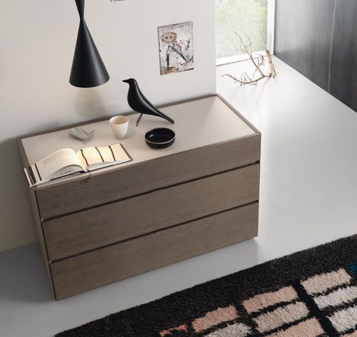 Cassettone contemporaneo - Cidori Mono - SANGIACOMO - in legno laccato / in rovere / impiallacciato in legno