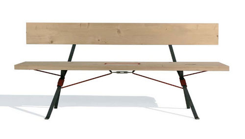 Panca classica - KAMPENWAND - Moormann Nils Holger - in legno / con schienale