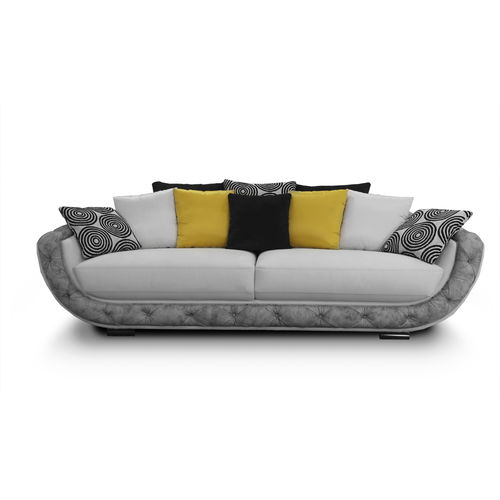 Divano Art Deco - LEONARDO - Nieri - in tessuto / in pelle / con cuscino rimovibile
