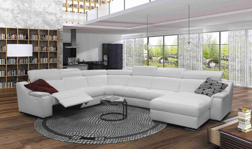 Divano modulare - PARIS - Nieri - d'angolo / contemporaneo / in pelle