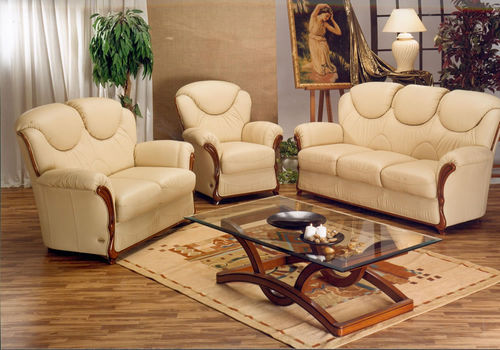 Divano classico - ELENA - Nieri - in pelle / beige / 2 posti