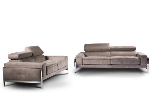 Divano contemporaneo - PRISS - Nieri - in pelle / beige / 3 posti