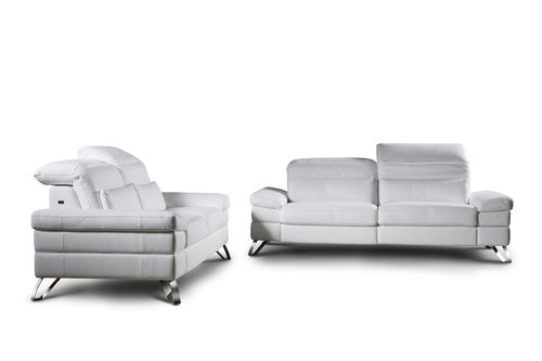 Divano contemporaneo - MIAMI - Nieri - in pelle / con poggiatesta / grigio