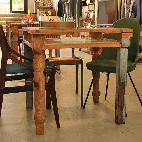 Tavolo da pranzo design originale - CYBORG  - NOVO Design Made in Toscana - in vetro / con supporto in ferro / con supporto in legno massiccio