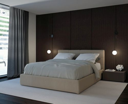 Letto matrimoniale - LETTI007 - PESCAROLLO - contemporaneo / in pelle / per camera d'hotel