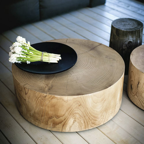 Tavolino basso contemporaneo - ECO  - RIVA 1920 - in legno massiccio / in cedro / con supporto in legno massiccio
