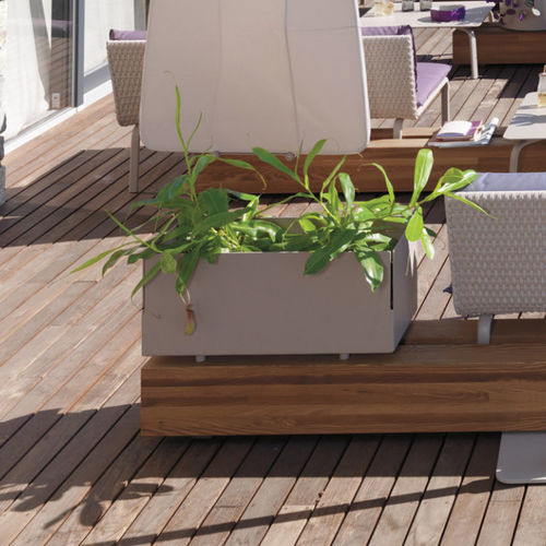 Fioriera in alluminio termolaccato - KEY WEST - Roberti Rattan - rettangolare / rotonda / contemporanea