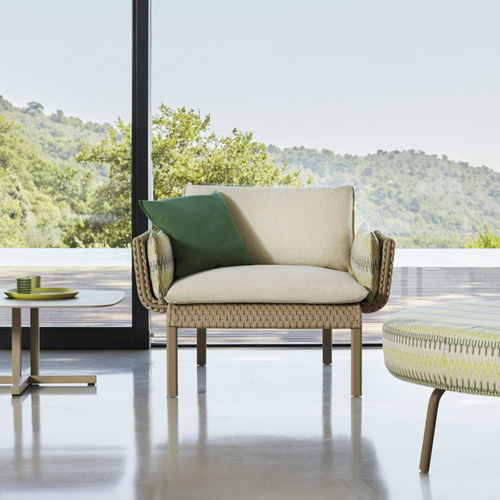 Poltrona contemporanea - KEY WEST - Roberti Rattan - in tessuto / in corda / in alluminio termolaccato