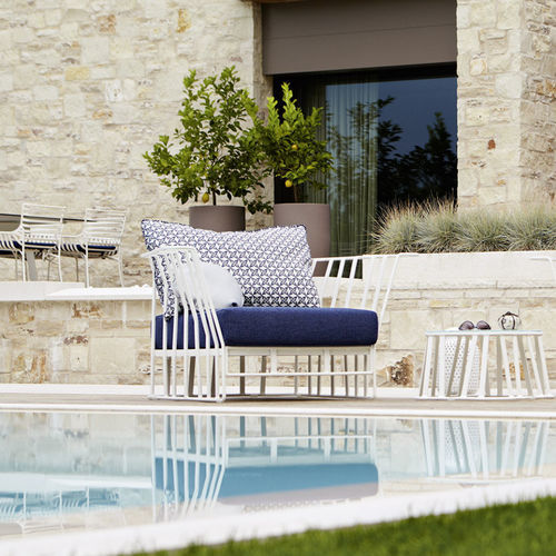 Poltrona contemporanea - HAMPTONS GRAPHICS - Roberti Rattan - in tessuto / in alluminio / con cuscino rimovibile