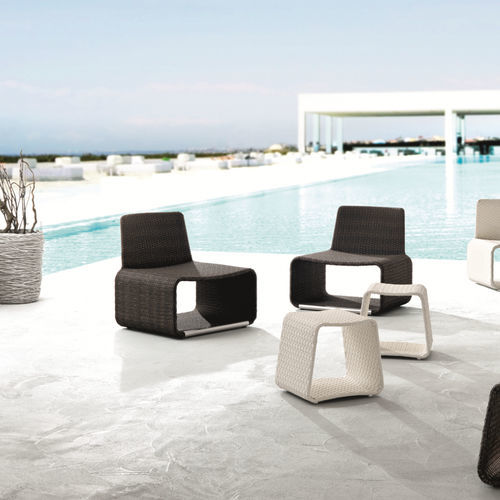 Poltrona design originale - HAMPTON - Roberti Rattan - in alluminio / in alluminio / con cuscino rimovibile