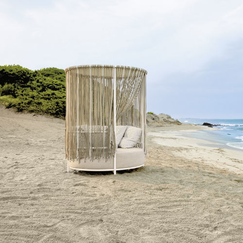 Letto da giardino a baldacchino - OASI - Roberti Rattan - singolo / contemporaneo / imbottito