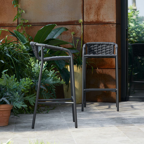 Sgabello Bar ELIOS XONE - Alluminio, Polywood, Bianco, 55x64x112 Cm, Per Giardino E Interni - Foto 2