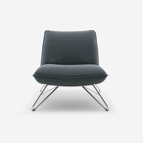 Poltrona contemporanea - 394 - Rolf Benz Ag & KG - in pelle / in tessuto / in cromo