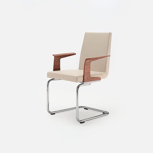 Sedia contemporanea - 620 - Rolf Benz Ag & KG - da interno / in pelle / con supporto in metallo cromato