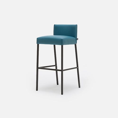 Sedia alta contemporanea - 652 BARSTOOL - Rolf Benz Ag & KG - da interno / in metallo / in pelle