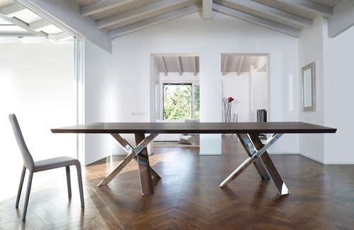 Tavolo da pranzo contemporaneo - TWINS RESORT - ANTONELLOITALIA - in legno / in vetro / in legno laccato
