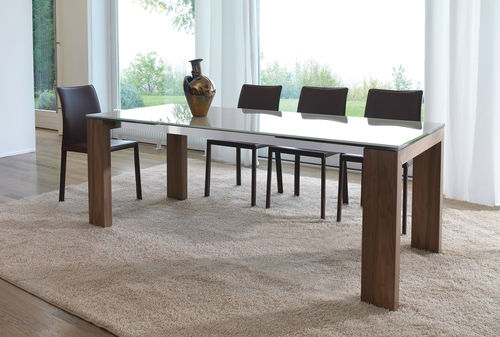 Tavolo da pranzo contemporaneo - ALIANTE - ANTONELLOITALIA - in vetro / in legno laccato / in vetro temprato