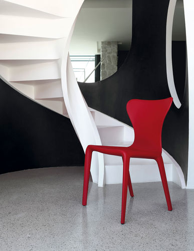 Sedia contemporanea - VITTORIA - ANTONELLOITALIA - in pelle / per uso residenziale / rossa