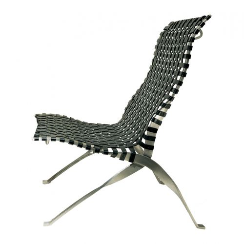Poltrona contemporanea - MILANA - Sawaya & Moroni - in pelle / in acciaio inossidabile / di Jean nouvel
