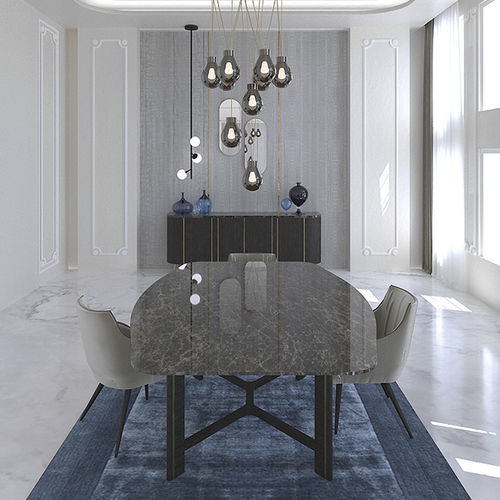 Tavolo da pranzo contemporaneo - MOON PORTORO - Scandal Home Couture - in legno / in ceramica / in marmo
