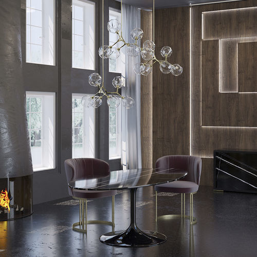 Sedia da pranzo contemporanea - MOON - Scandal Home Couture - da interno / in velluto / con supporto in metallo