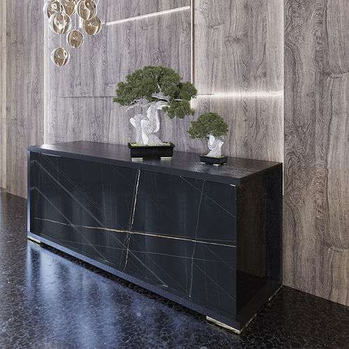 Credenza contemporanea - MOON RECTA - Scandal Home Couture - in legno laccato / in ceramica / con ante battenti