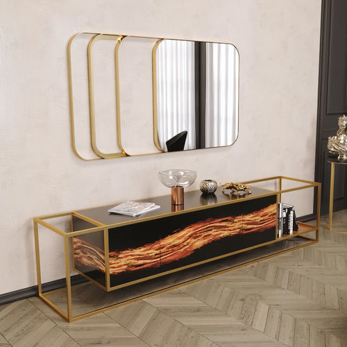 Credenza contemporanea - MOON FLAVE - Scandal Home Couture - in legno laccato / in ceramica / marrone
