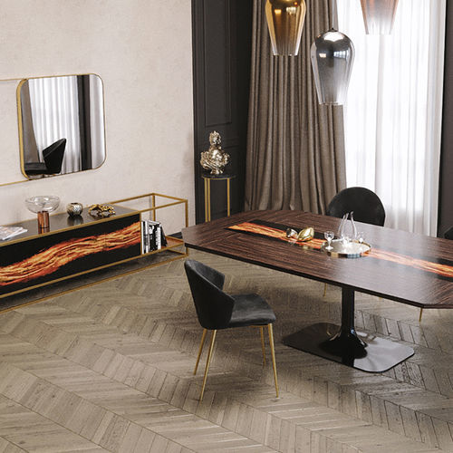 Sedia da pranzo contemporanea - Tulip - Scandal Home Couture - da interno / in velluto / con supporto in metallo