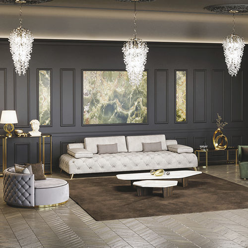 Divano modulare - STELLAR CAPITONNE - Scandal Home Couture - contemporaneo / in pelle / con braccioli