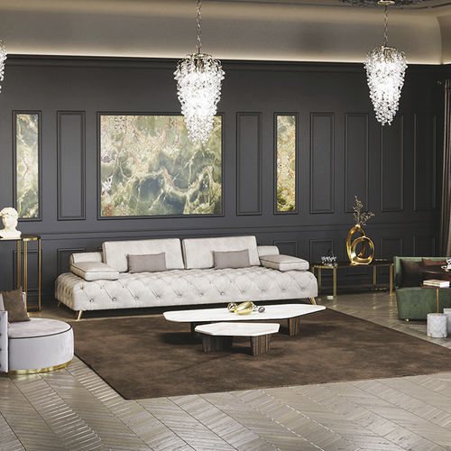 Tavolino basso contemporaneo - Scandal Home Couture - in marmo / con supporto in ebano di macassar / per uso residenziale