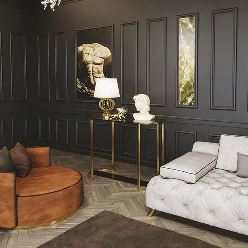 Consolle contemporanea - Moon - Scandal Home Couture - in marmo / con supporto in metallo / ovale