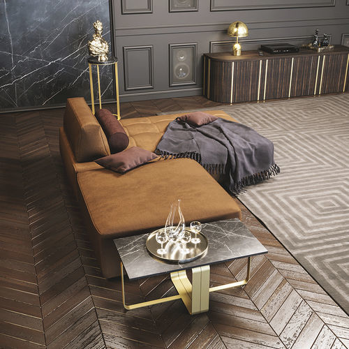 Tavolino basso contemporaneo - Uyou - Scandal Home Couture - in marmo / con supporto in metallo / rettangolare
