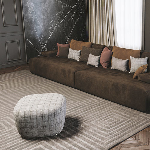 Pouf contemporaneo - Drum - Scandal Home Couture - in velluto / quadrato / da sala