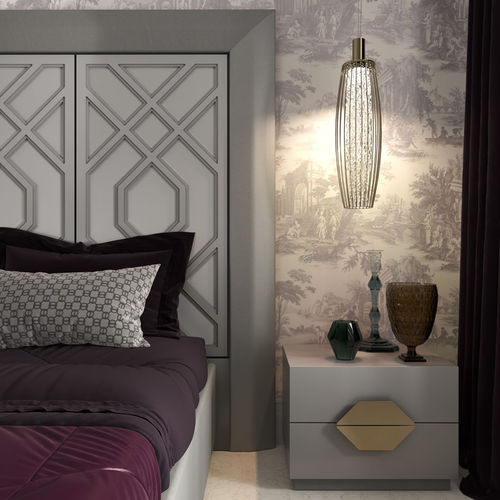 Comodino contemporaneo - INTRIGUE - Scandal Home Couture - in legno laccato / con supporto in legno laccato / rettangolare