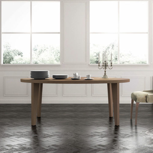 Tavolo da pranzo contemporaneo - CORTINA - Scandal Home Couture - in noce / con supporto in noce / rotondo